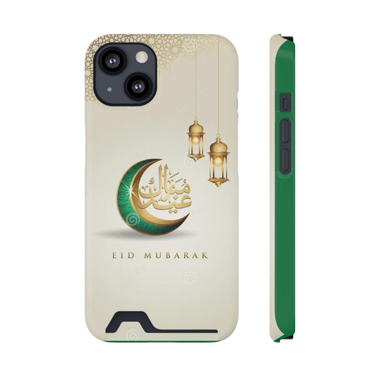 Eid Mubarak Phone Case with Card Holder - Stylish & Festive Mobile Accessory