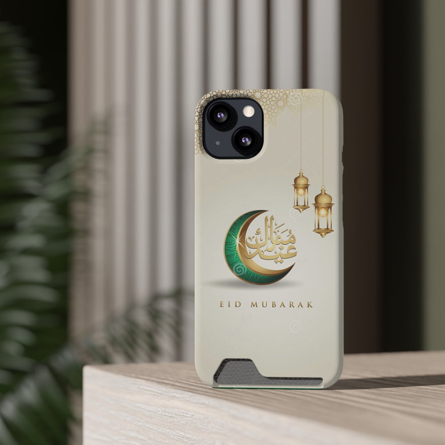 Eid Mubarak Phone Case with Card Holder - Stylish & Festive Mobile Accessory