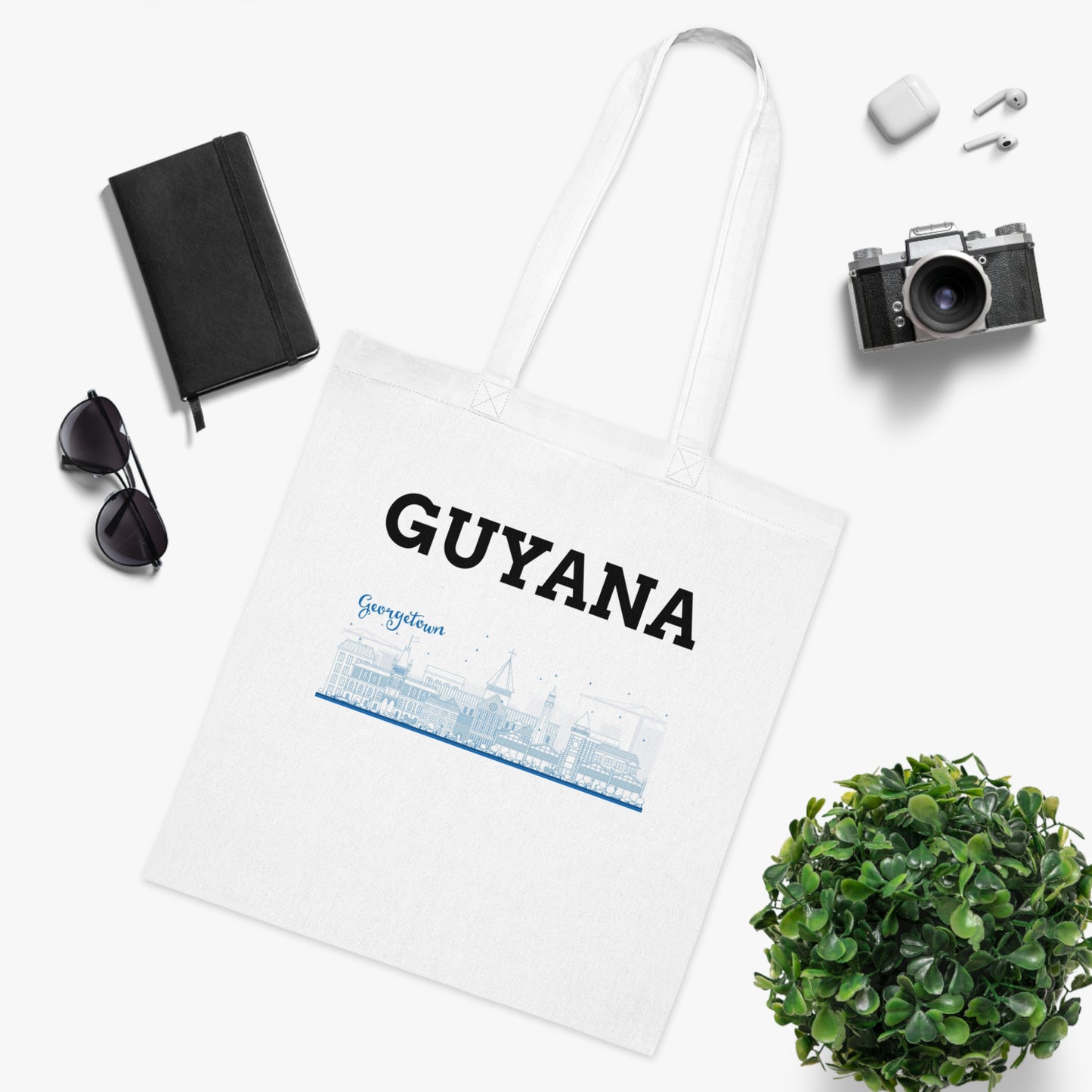 Georgetown Guyana Cotton Tote Bag - Stylish Eco-Friendly Shopping Bag