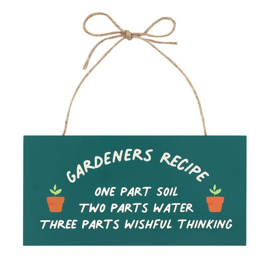 Gardeners Recipe Hanging Sign