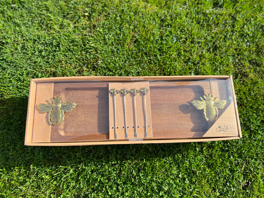 Gold Bee Serving board with picks